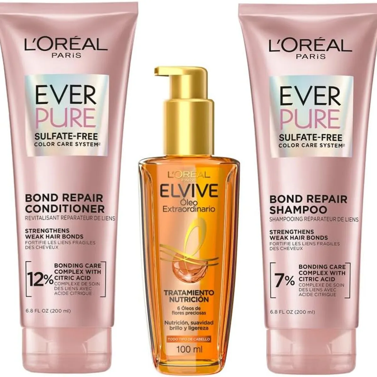 LOREAL PARIS - Rutina Brillo Al Instante Sin Sulfatos Shampoo Acondicionador + Aceite