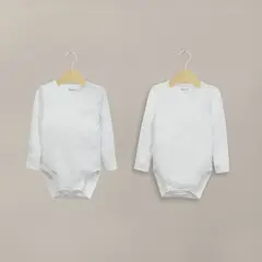 OPALINE - Pack 2 Bodys Algodón Blanco Bebé Niño