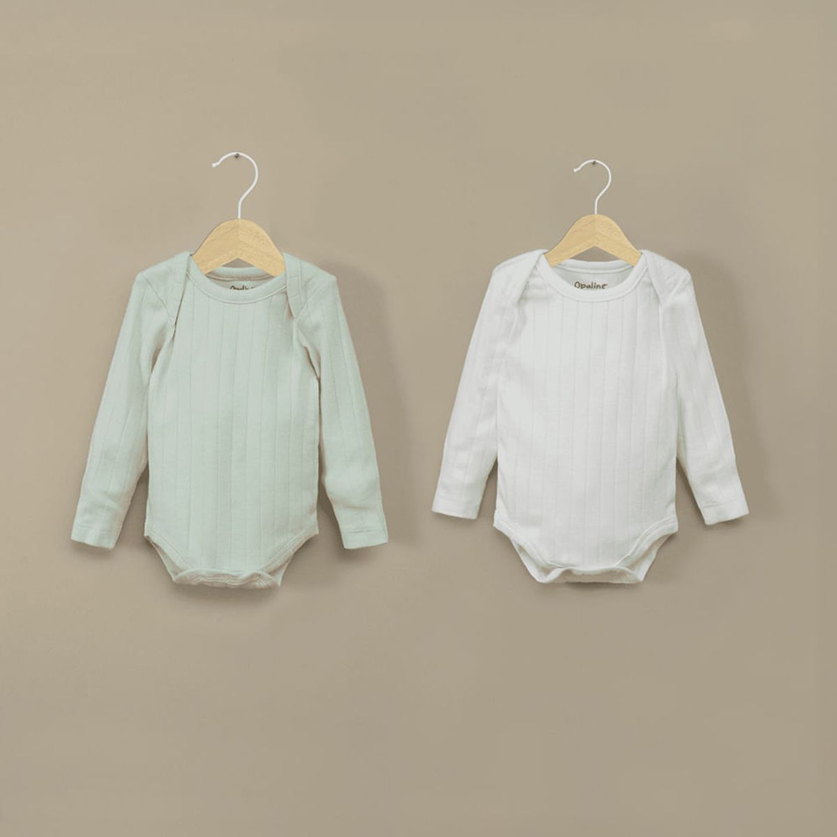 OPALINE - Pack de 2 bodys acanalado unisex verde