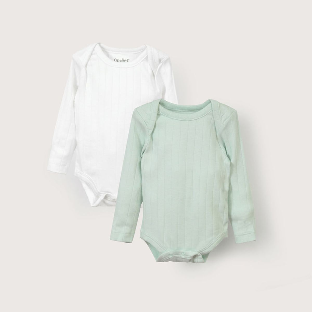 OPALINE - Pack de 2 bodys acanalado unisex verde