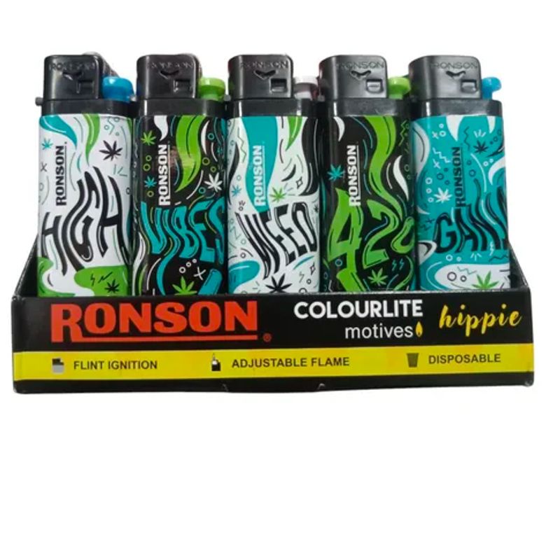 RONSON - 20x Encendedor Ronson Colourlite Motivos