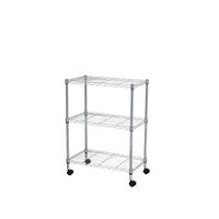 Estante Cromado con Ruedas - 3 Niveles - 81 x 60 x 35 cm