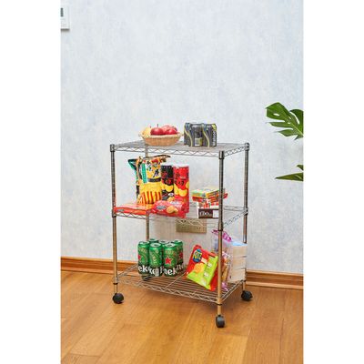 Imagen 2 del producto Estante Cromado con Ruedas - 3 Niveles - 81 x 60 x 35 cm