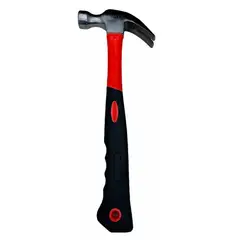 INOXCROM - Martillo Carpintero Mango Fibra 16 Oz Antideslizante Rojo Negro 16 Onza