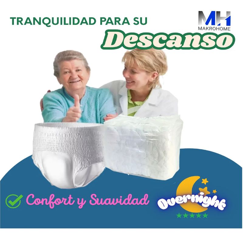 GENERICO - Pañal Adulto Tipo Pants Nocturno Overnight Máxima Absorcion Extra G