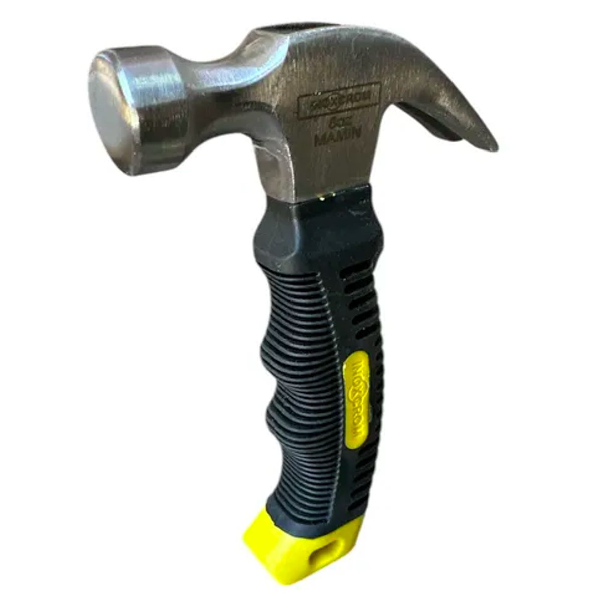 INOXCROM - Martillo Carpintero Mango Fibra 16 Oz Antideslizante Amarillo Negro Mini 8 Onza