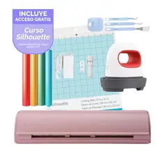 SILHOUETTE - Cameo 5 Rosada + Curso studio + Plancha Mini