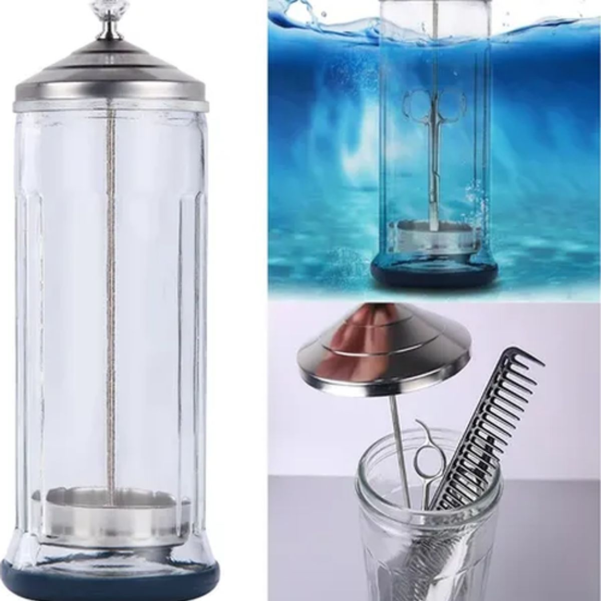 GENERICO - Botella desinfectante vidrio peluquería grande