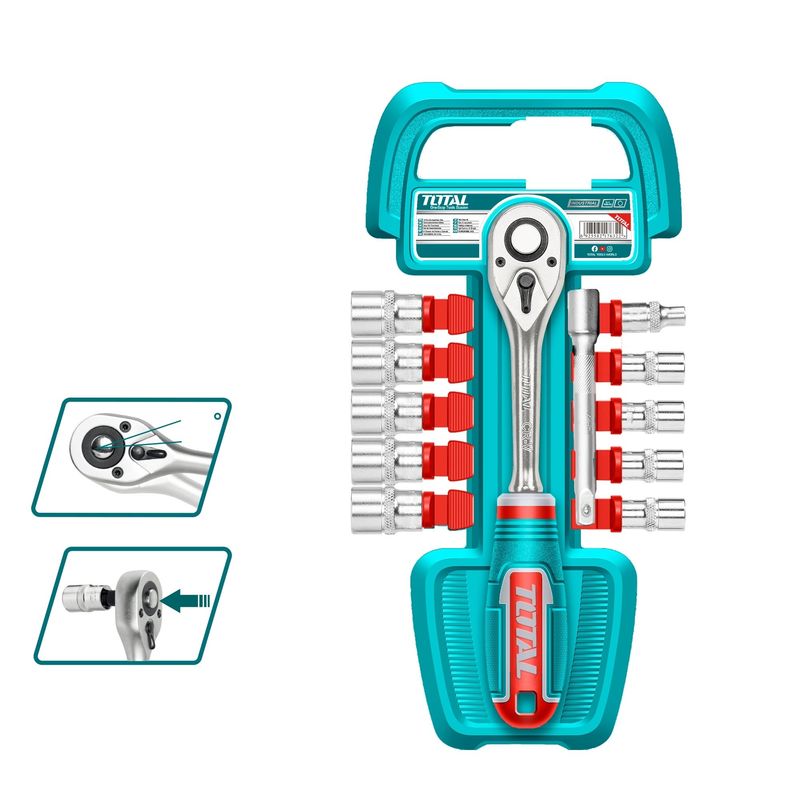TOTAL TOOLS - Juego Dados 12  Piezas 3/8" Total