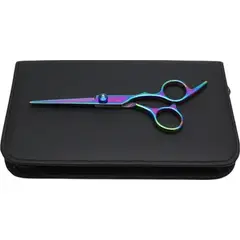 GENERICO - Set tijeras corte filo navaja + peine y estuche