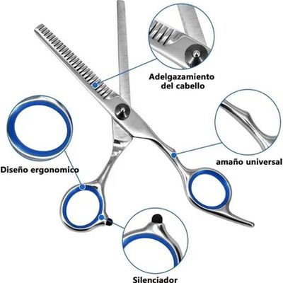 Imagen 2 del producto Set tijera corte filo navaja + esculpidora profesional