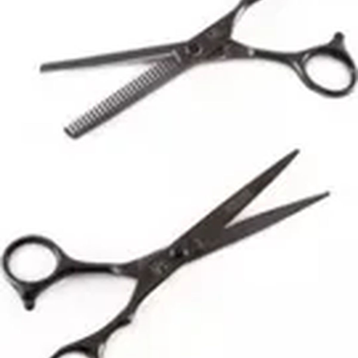 GENERICO - Set tijeras filo navaja + esculpidora color negro