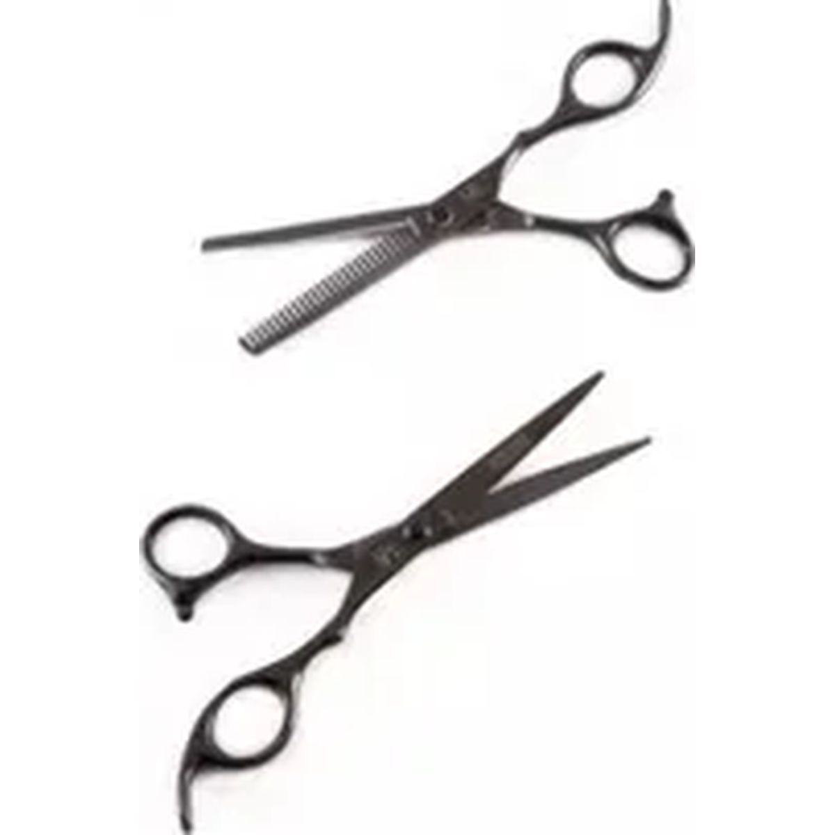 GENERICO - Set tijeras filo navaja + esculpidora color negro