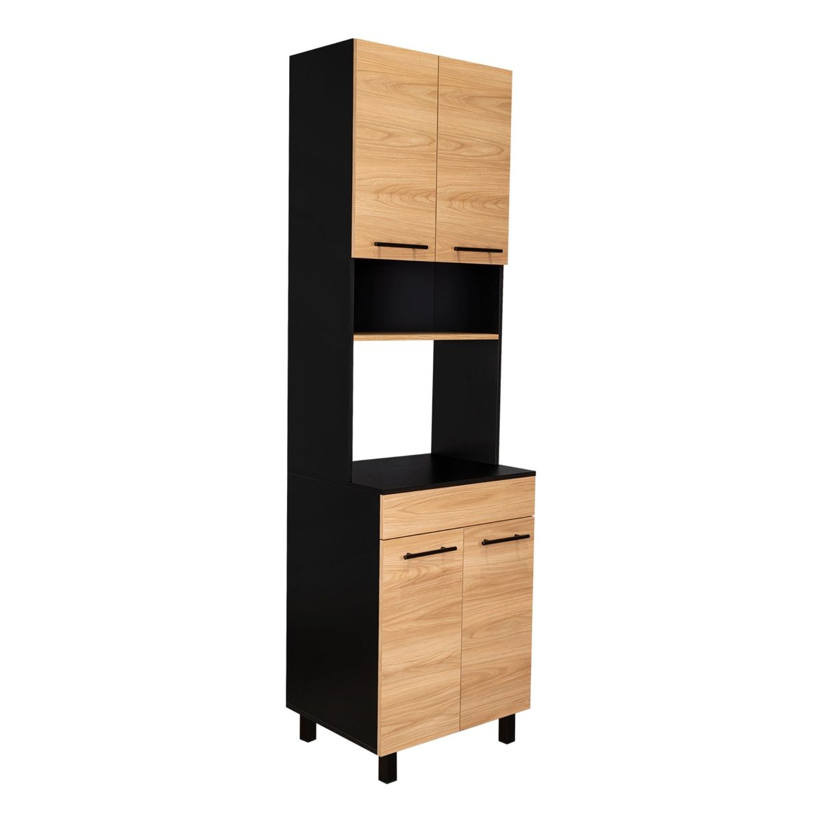 FMFURNITURE - Mueble Para Microondas Café Claro 210x60x491 Cm