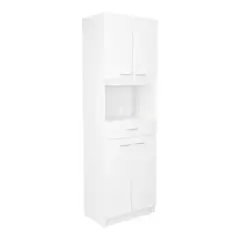 FMFURNITURE - Mueble Microondas Fm 4 Puertas 196x62x395 Cm Blanco