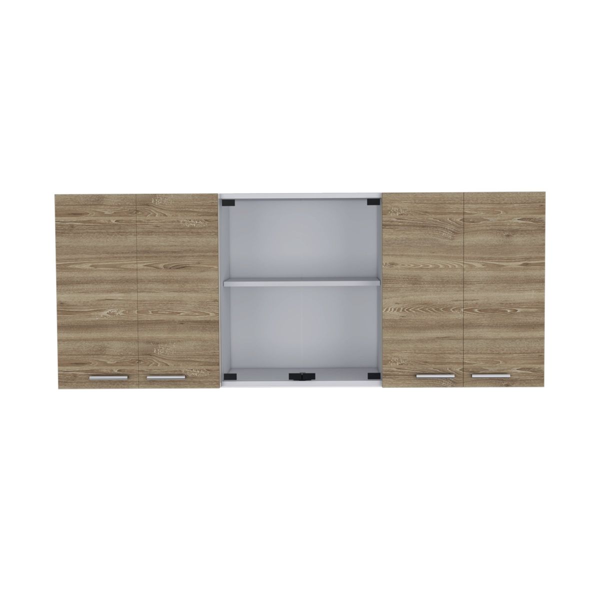 FMFURNITURE - Mueble Superior De Cocina 6 Puertas 150x60x315 Cm Café Y Blanco