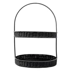 TEMPODECO - Bandeja de dos pisos Black