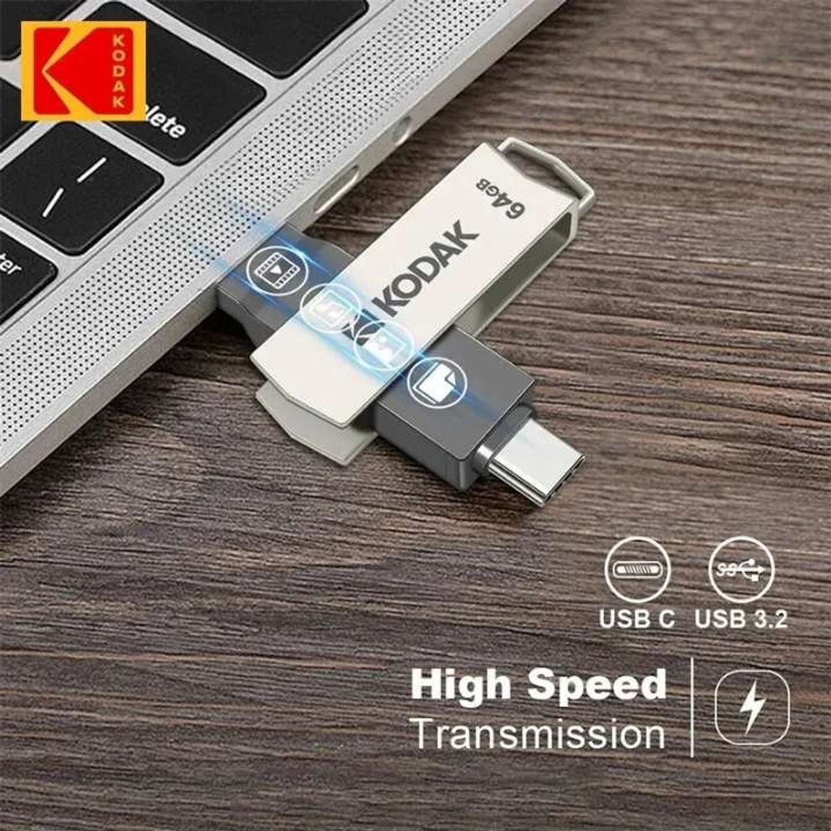 GENERICO - Pendrive Kodak flash de alta velocidad 64 gb