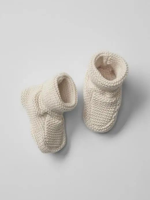 Botas Bebe Unisex Tejidas Recien Nacido Blanco