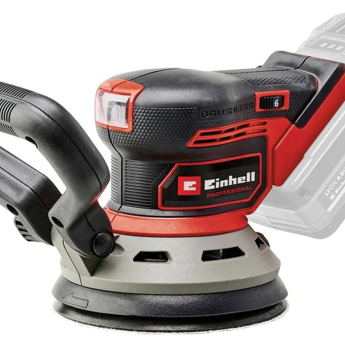 EINHELL - Lijadora Excentrica Belcro 125mm + Bat 4ah + Lijas Einhell  50hz