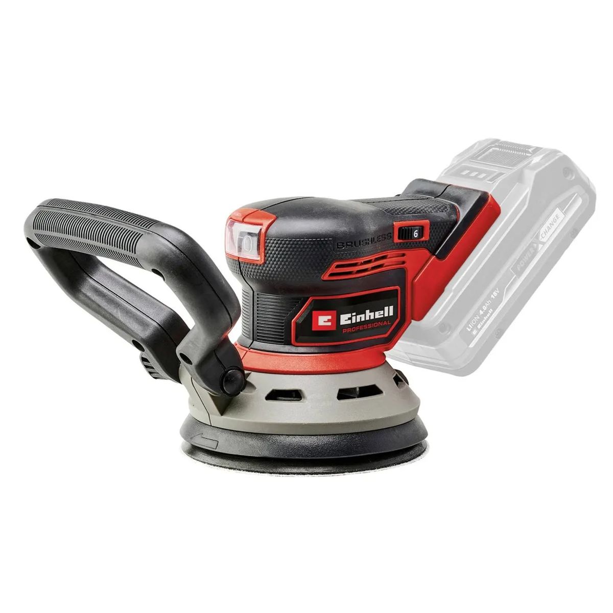 EINHELL - Lijadora Excentrica Belcro 125mm + Bat 4ah + Lijas Einhell  50hz
