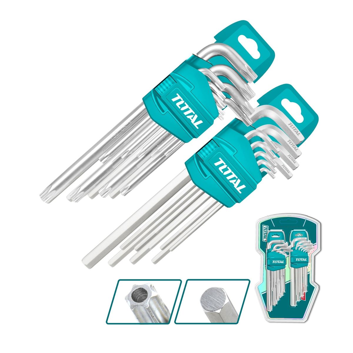 TOTAL TOOLS - Juego Llave Allen y Torx 18 Piezas Total
