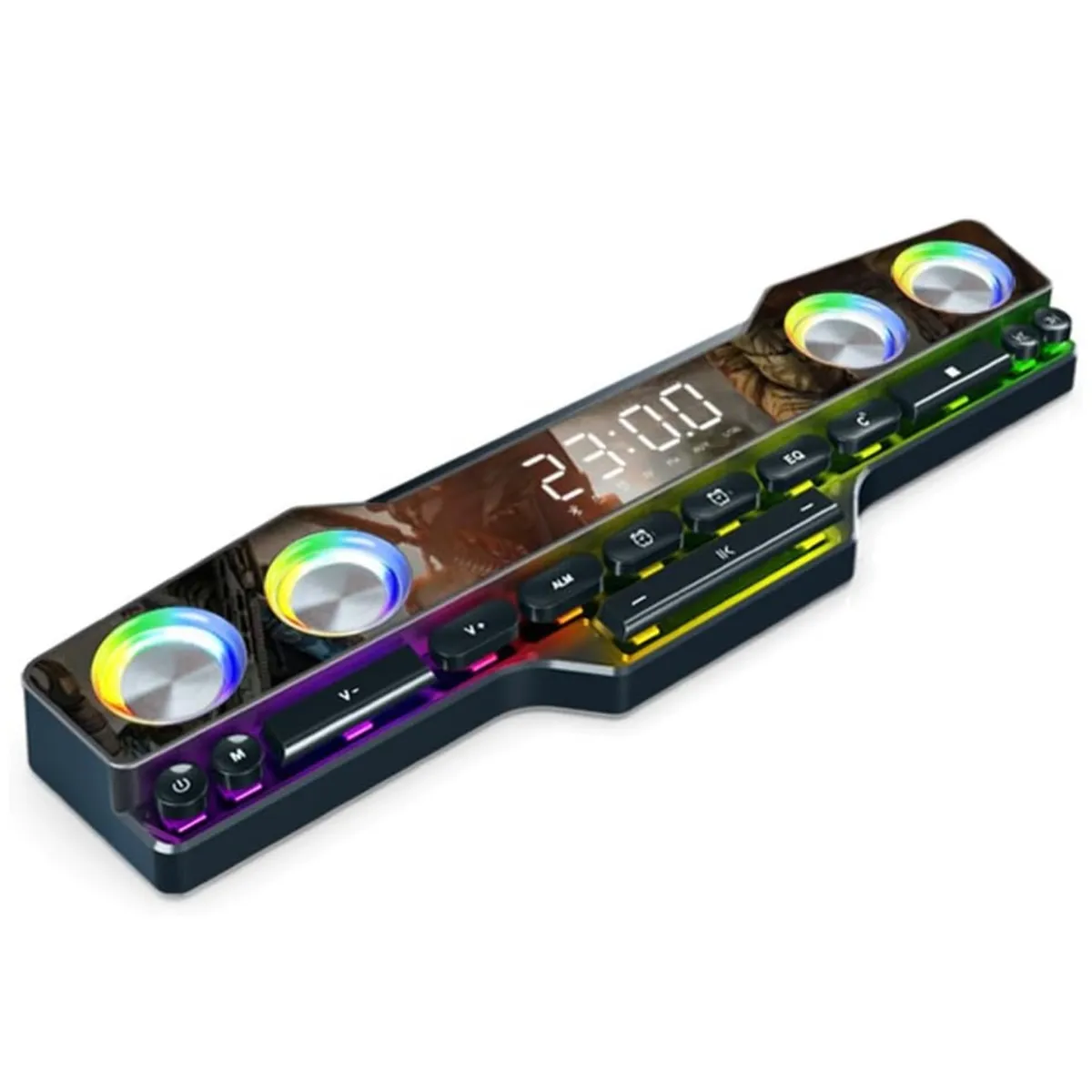 CRUSEC - Altavoz Parlante Gamer Con Teclas Luz RGB Bluetooth PC