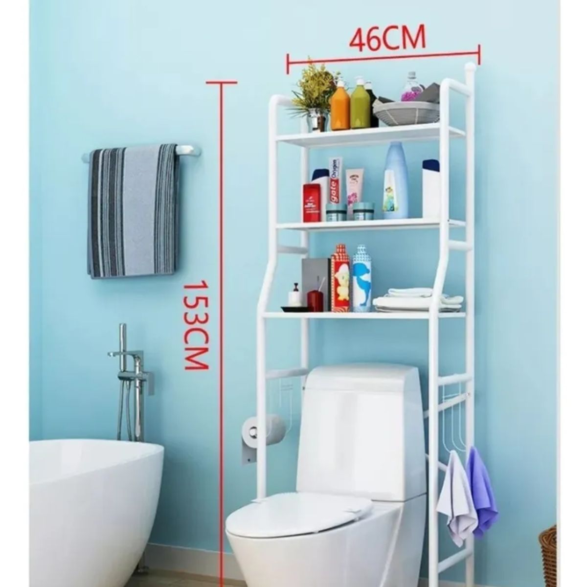 GENERICO - Estante Mueble de Baño Rack Organizador de 3 Niveles