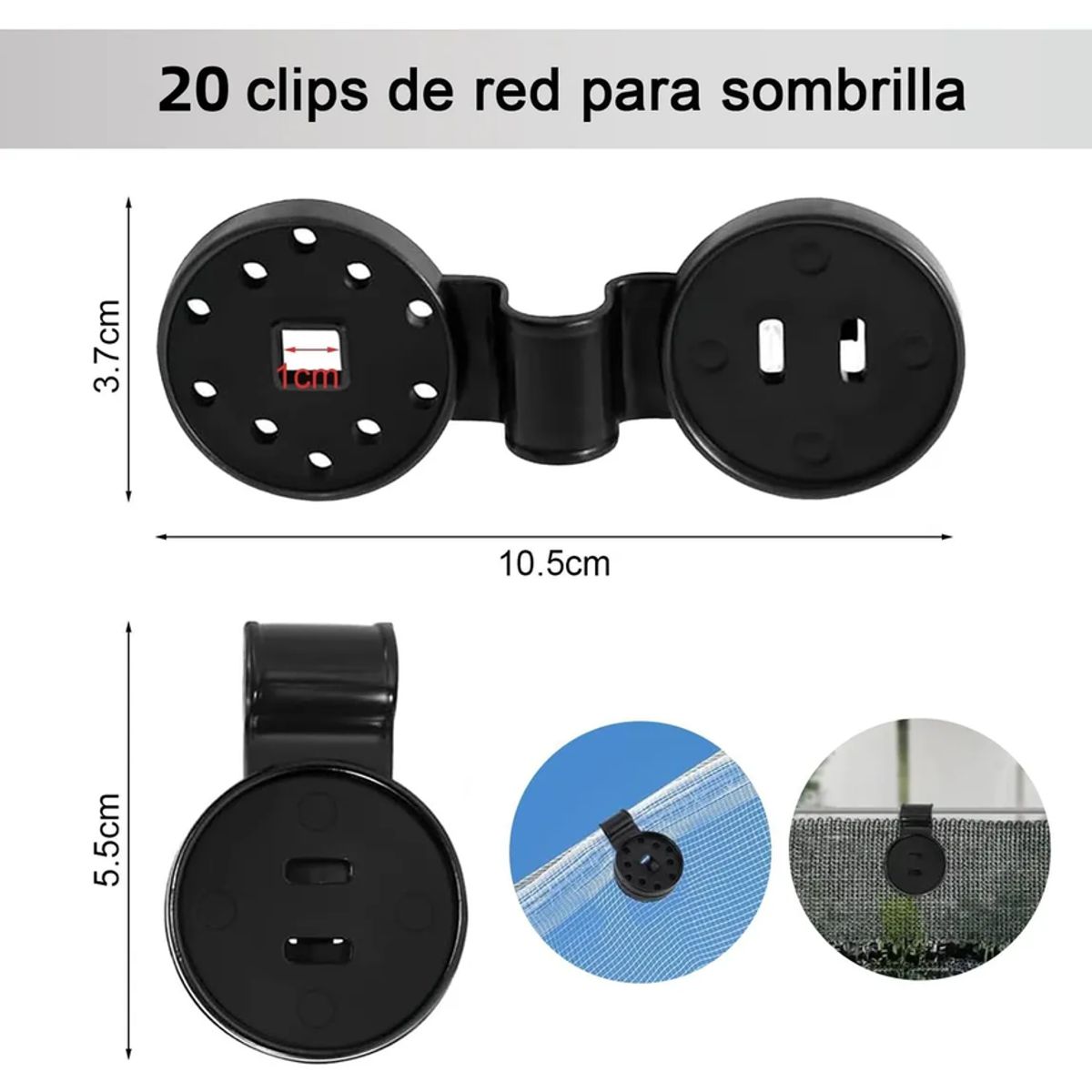 GENERICO - Gancho camping lona sombra malla raschel x20