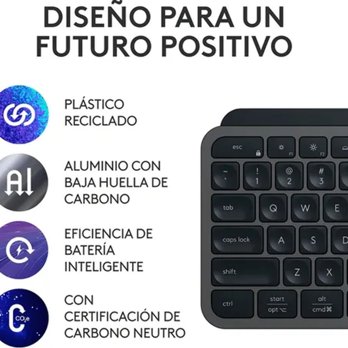GENERICO - Teclado Logitech MX Keys S inalámbrico negro español