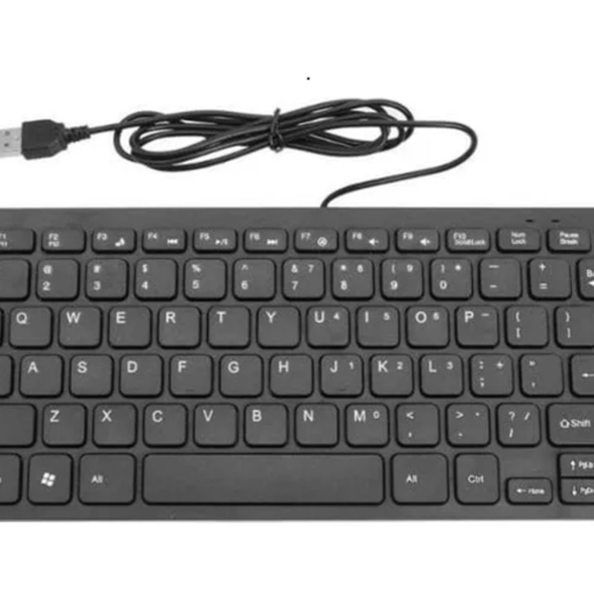 GENERICO - Mini teclado usb K-1000 78 teclas negro