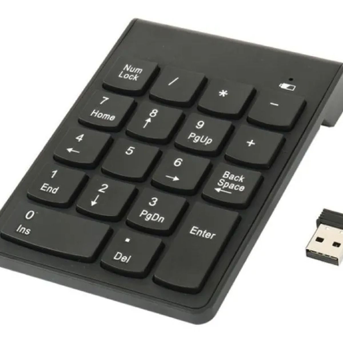 GENERICO - Mini teclado numérico inalámbrico usb 18 teclas negro