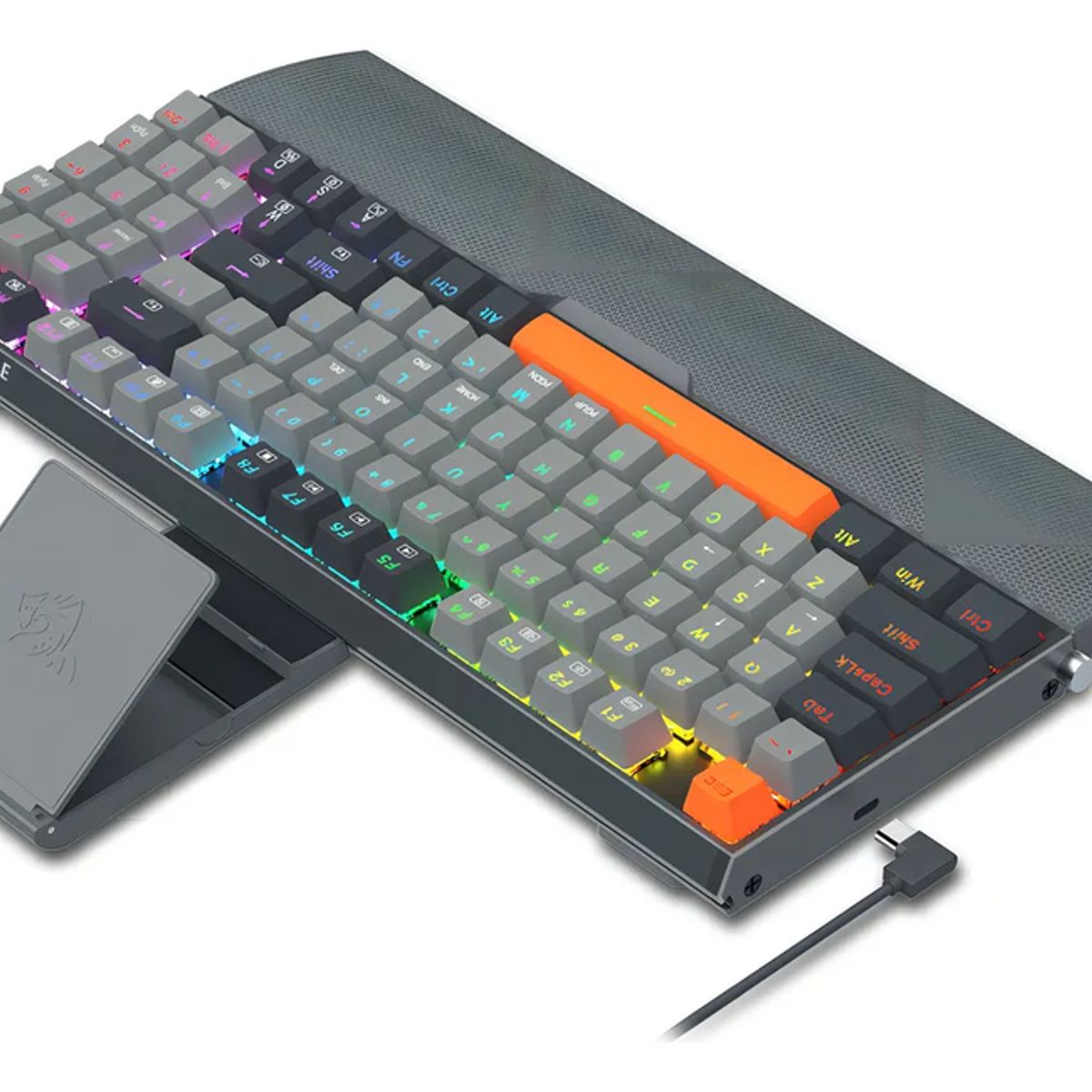 GENERICO - Teclado Redragon Olaf K648 mecánico rgb gris inglés