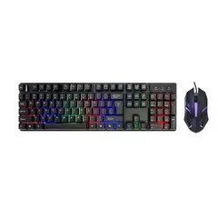 GENERICO - Kit teclado y mouse gamer usb retroiluminado español negro