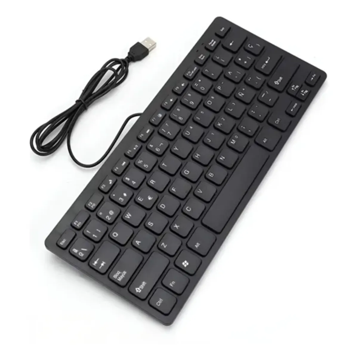 GENERICO - Mini teclado usb 78 teclas compacto negro