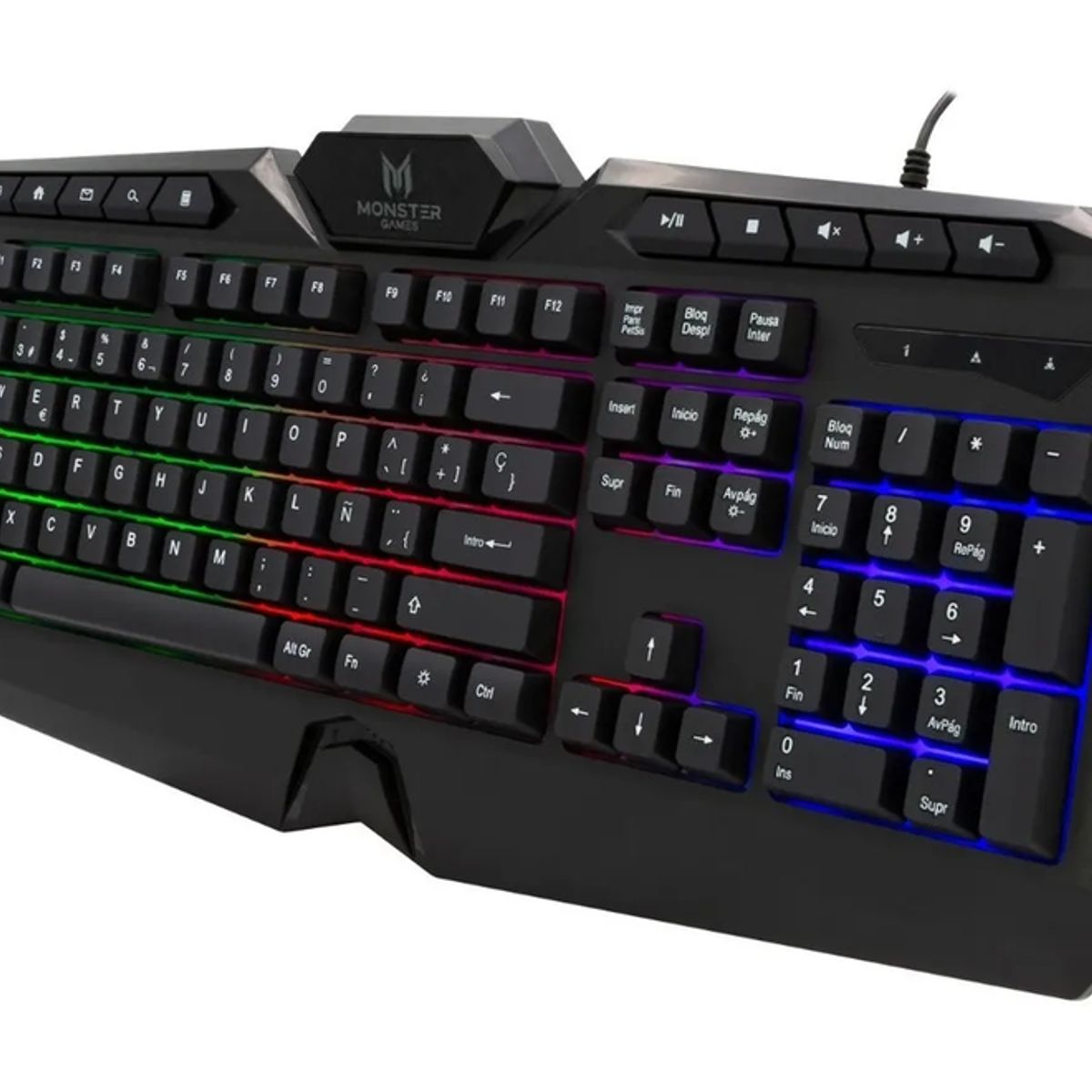 GENERICO - Teclado Onset T1026 membrana gamer rgb español negro