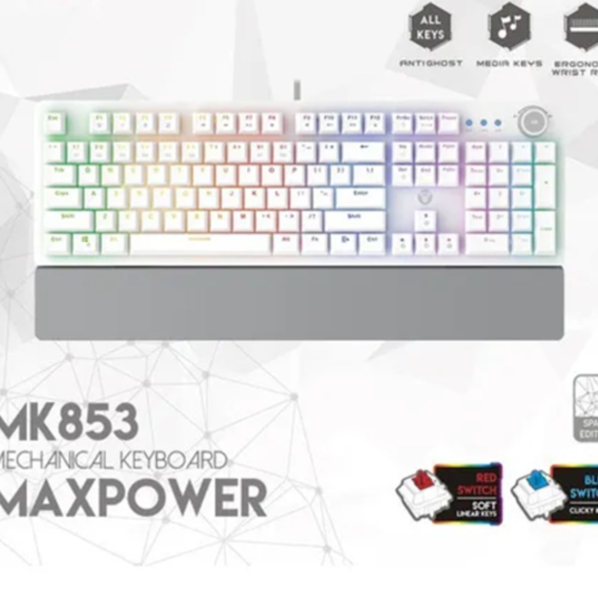 GENERICO - Teclado Fantech MK853 mecánico rgb blanco