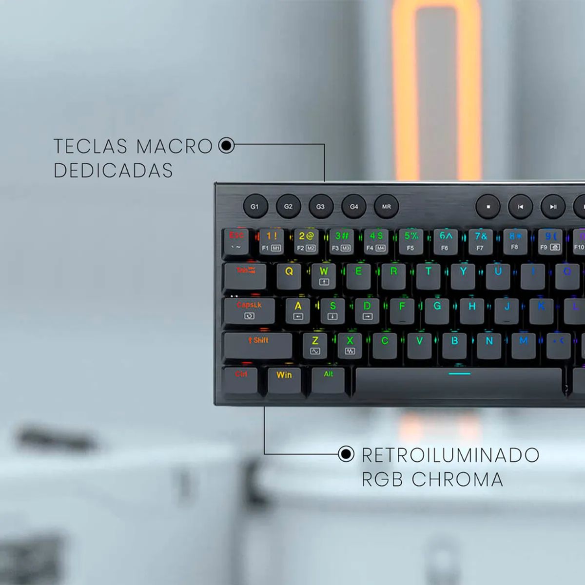 GENERICO - Teclado Redragon Horus Mini K632 Pro 60% wireless negro