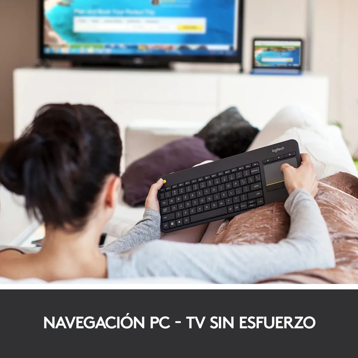 GENERICO - Teclado Logitech K400 touch inalámbrico negro