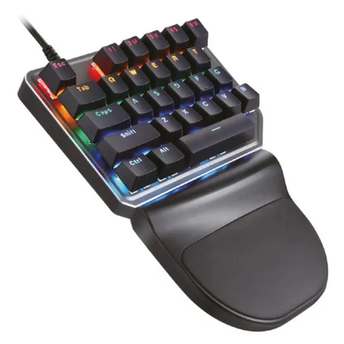 GENERICO - Teclado gamer Nibio One una mano mecánico rgb negro