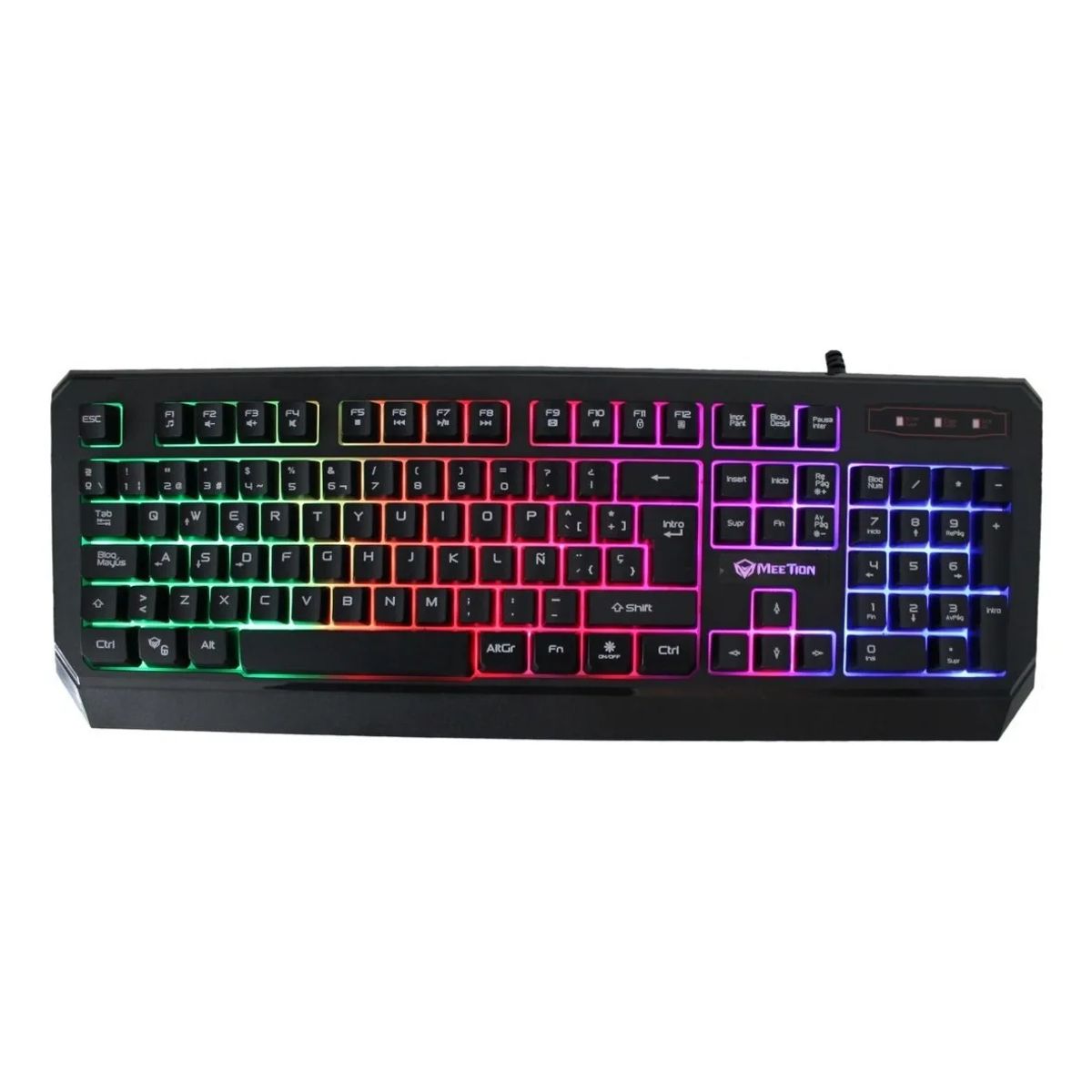 GENERICO - Teclado gamer impermeable retroiluminado español negro
