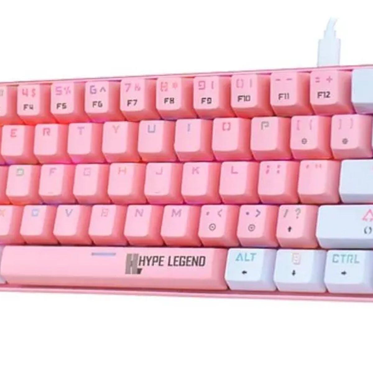 GENERICO - Teclado Hype Legend Rebel 60% Shiro Pinku rgb rosado