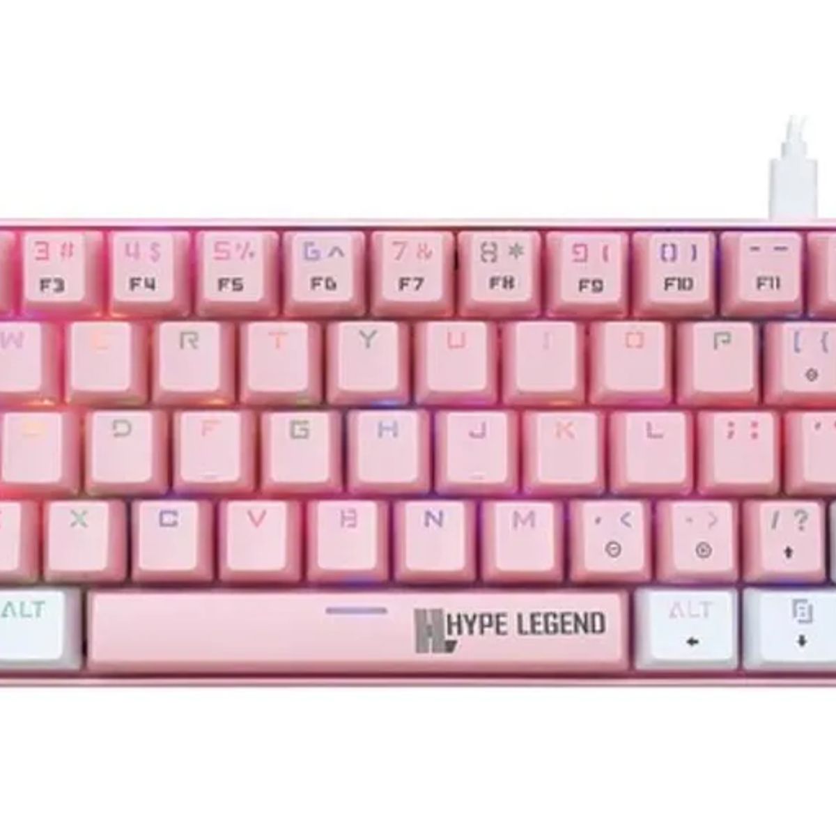 GENERICO - Teclado Hype Legend Rebel 60% Shiro Pinku rgb rosado