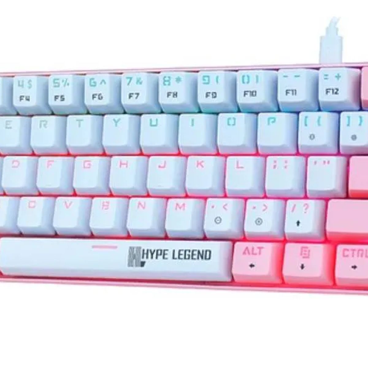GENERICO - Teclado Hype Legend Rebel 60% Pinku rgb blanco