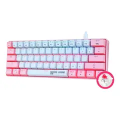 GENERICO - Teclado Hype Legend Rebel 60% Pinku rgb blanco