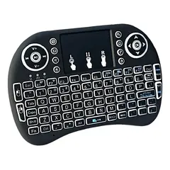 GENERICO - Mini teclado bluetooth retroiluminado negro