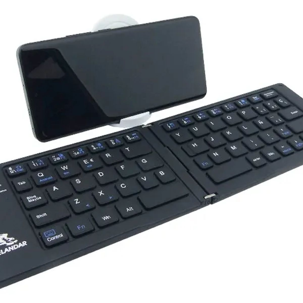 GENERICO - Mini teclado plegable bluetooth con soporte negro
