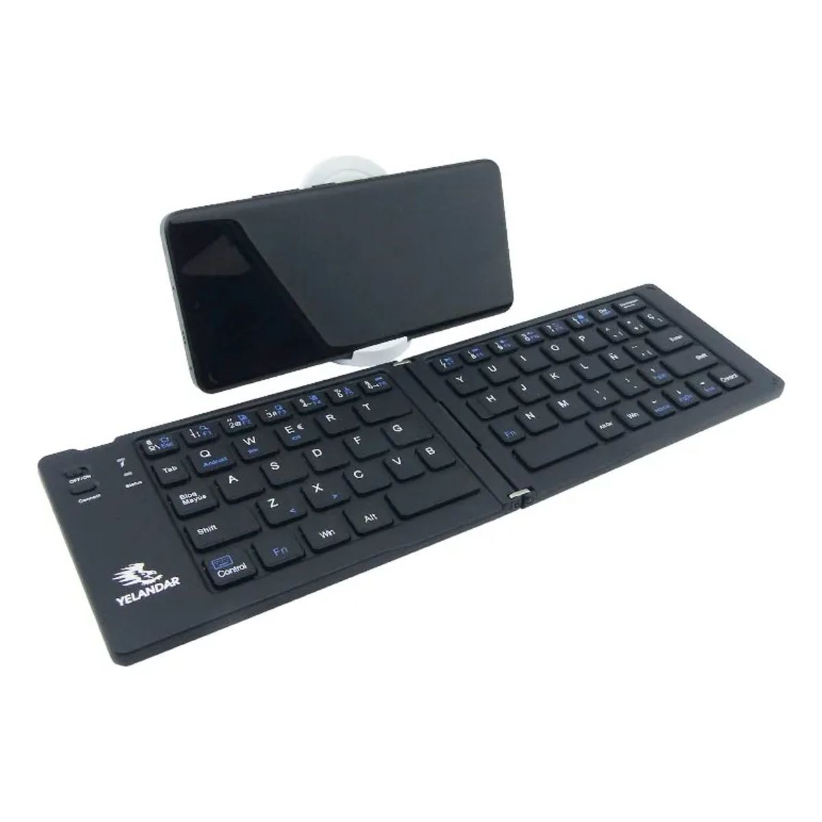 GENERICO - Mini teclado plegable bluetooth con soporte negro