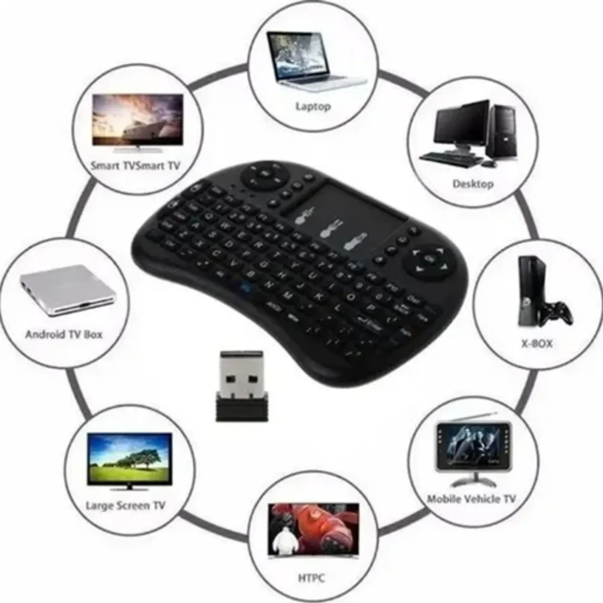 GENERICO - Mini teclado inalámbrico touchpad smart tv pc xbox