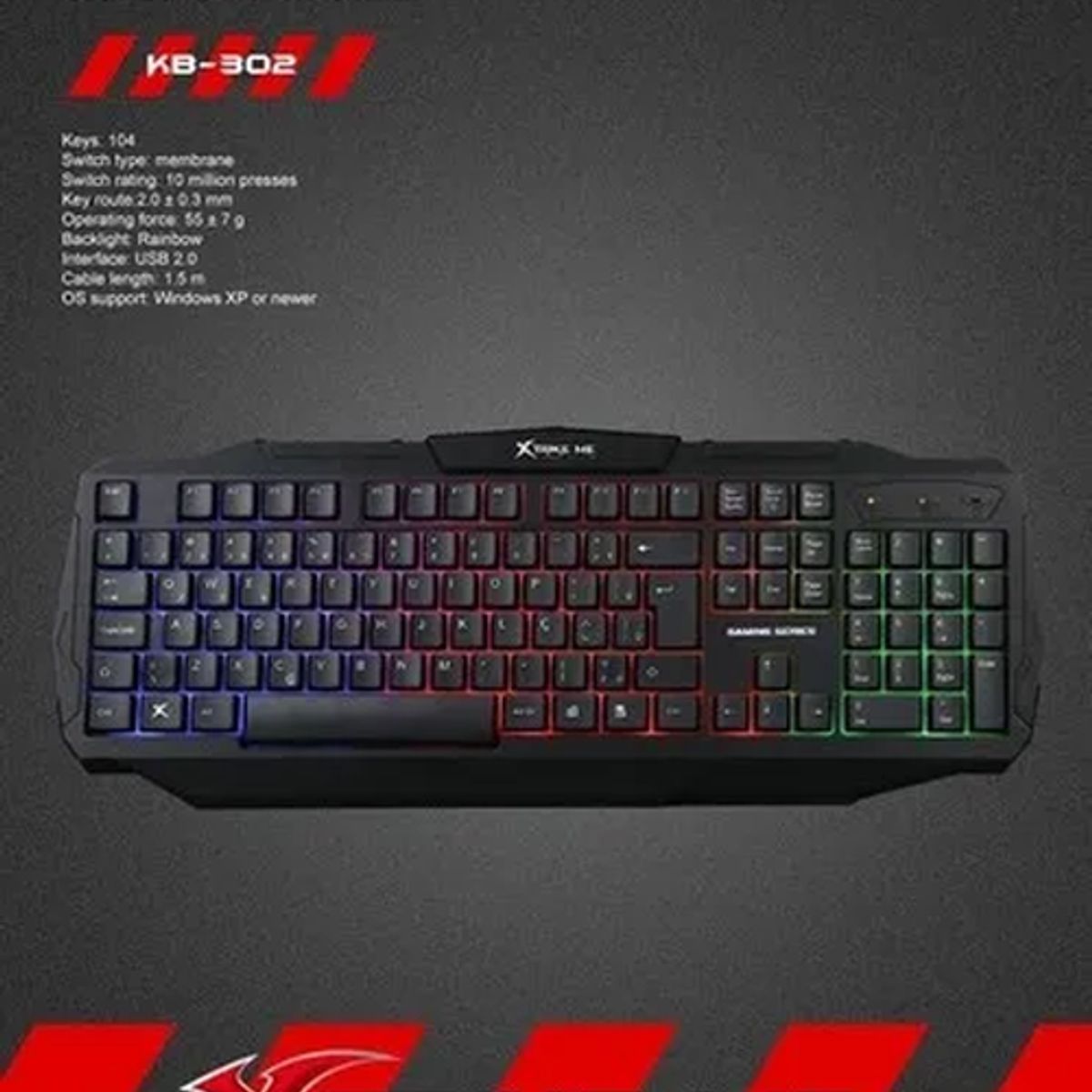 GENERICO - Teclado xtrike me kb-302 gamer usb iluminado negro